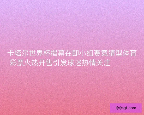 卡塔尔世界杯揭幕在即小组赛竞猜型体育彩票火热开售引发球迷热情关注 ⚽️🔥