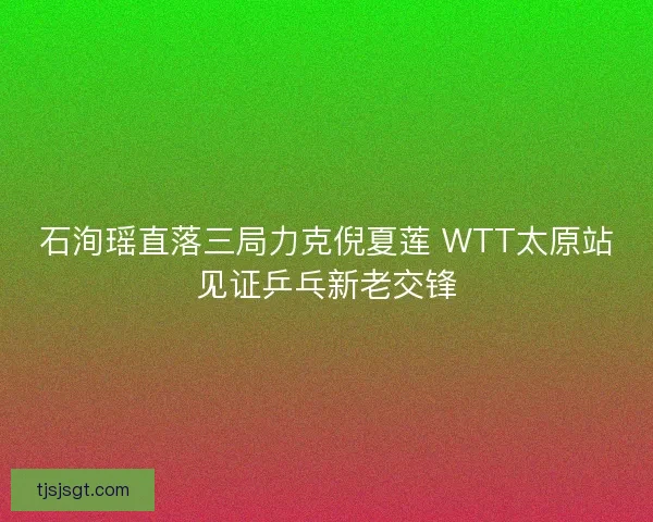 石洵瑶直落三局力克倪夏莲 WTT太原站见证乒乓新老交锋